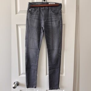 AG Adriano Goldschmied gray Farrah skinny ankle jeans